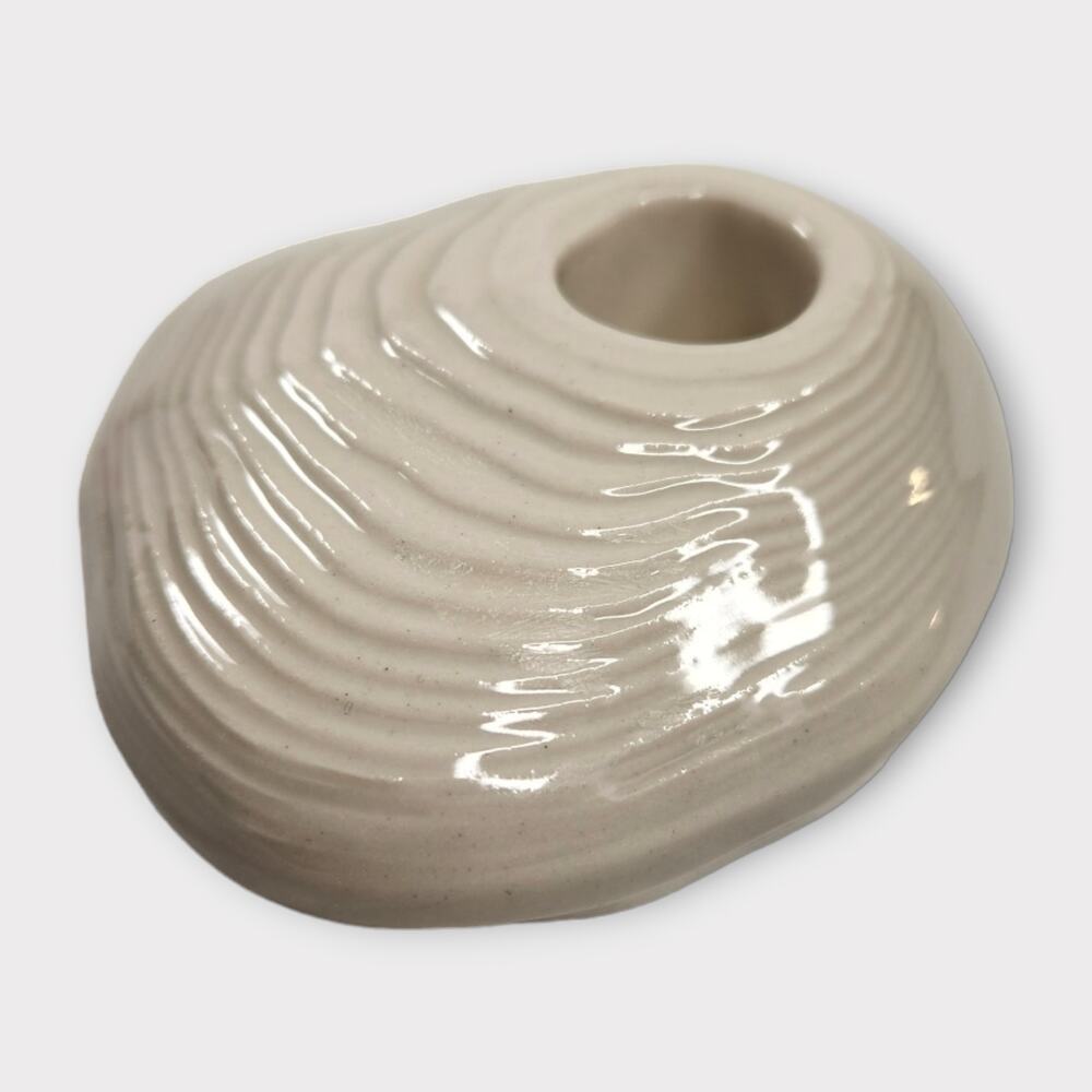 Daniel Arsham x Kohler Modern Sculptural Candle Holder Cream Ceramic Modern